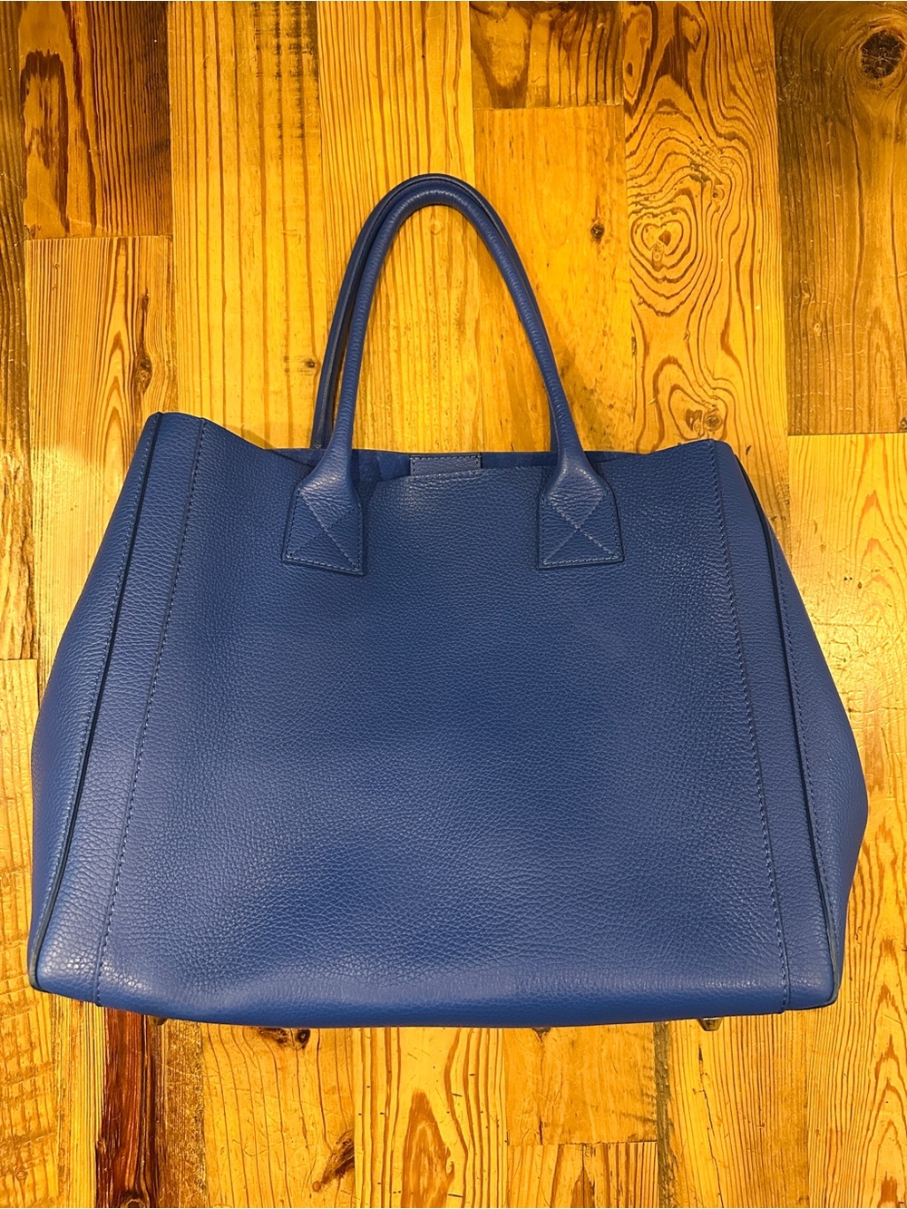M. Gemi Elena Grabde Tote Classic Structured Tote Bag in Cobalt Blue